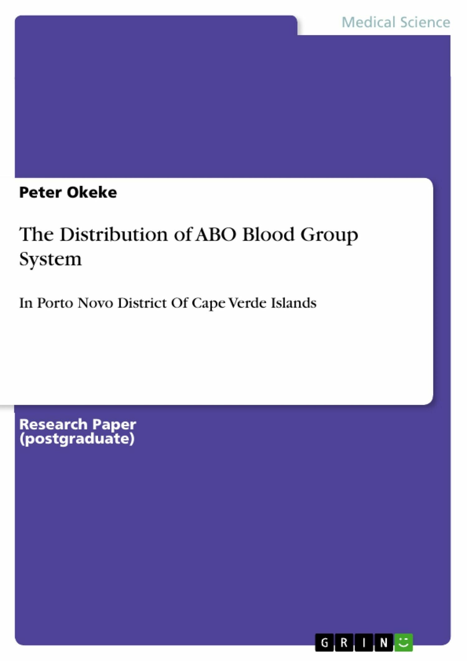 Cover The Distribution of ABO Blood Group System