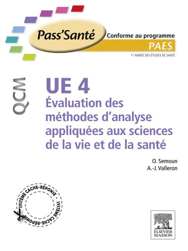 Cover UE 4 - Évaluation des méthodes d'analyse appliquées aux sciences de la vie et de la santé - QCM
