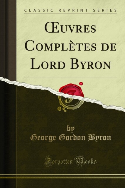Cover Ruvres Complètes de Lord Byron