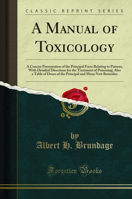 Cover Manual of Toxicology