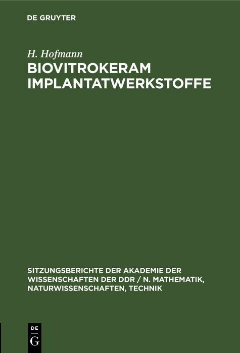 Cover Biovitrokeram Implantatwerkstoffe