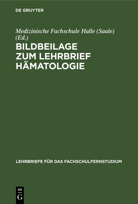 Cover Bildbeilage zum Lehrbrief HÃ¤matologie