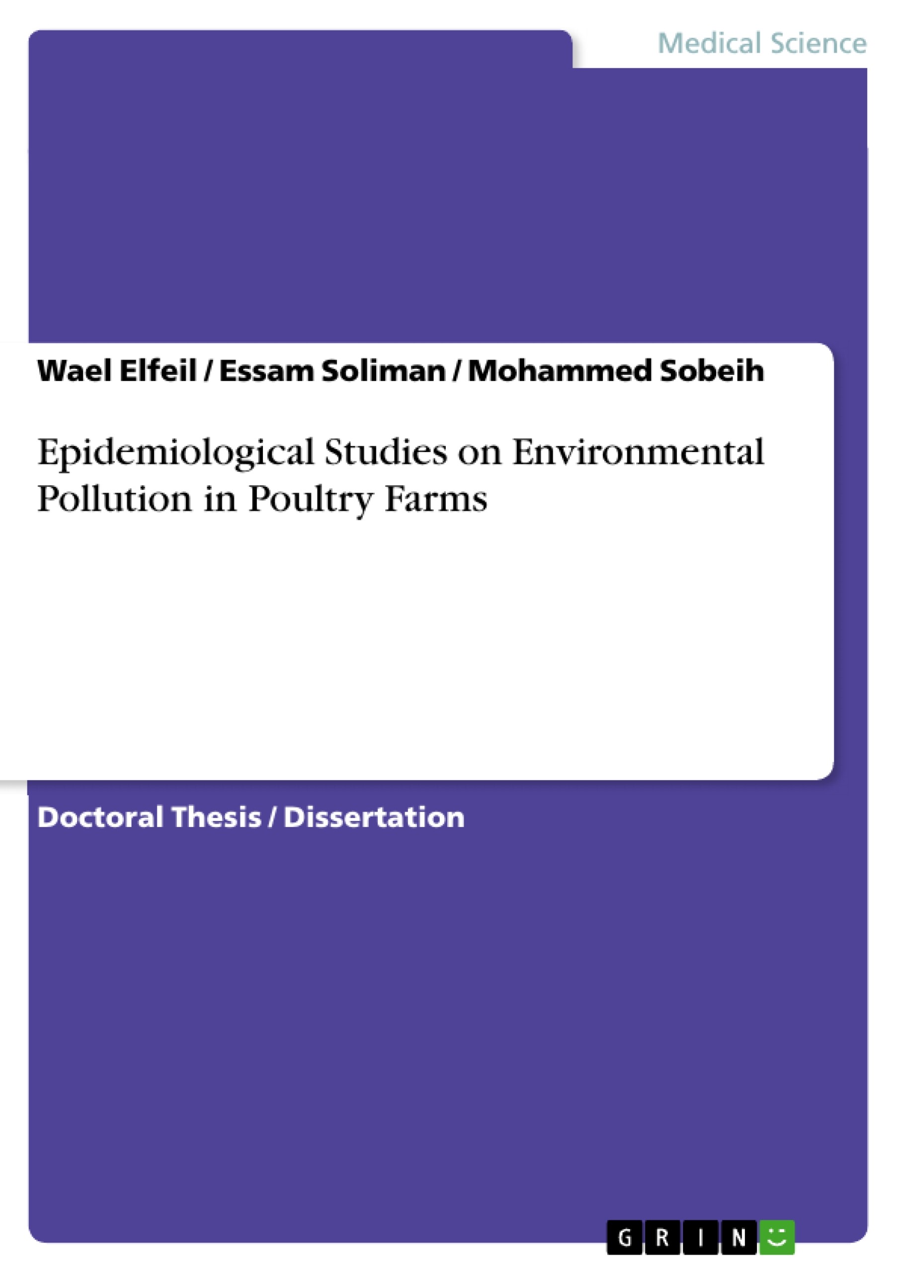 Cover Epidemiological Studies on Environmental Pollution in Poultry Farms