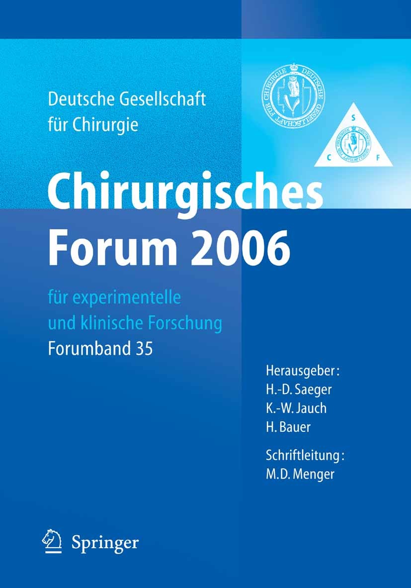 Cover Chirurgisches Forum 2006 für experimentelle und klinische Forschung