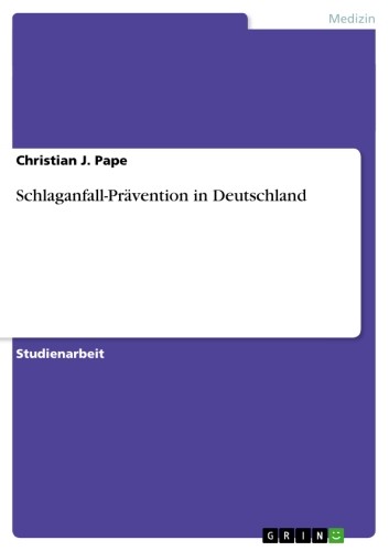 Cover Schlaganfall-Prävention in Deutschland