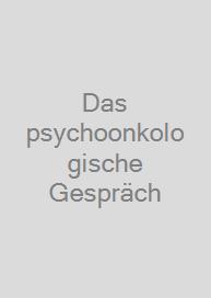 Cover Das psychoonkologische Gespräch