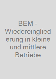 Cover BEM - Wiedereingliederung in kleine und mittlere Betriebe