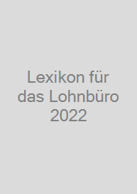 Cover Lexikon für das Lohnbüro 2022