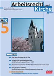 Cover Arbeitsrecht und Kirche - Zeitschrift für die Mitarbeitervertretung