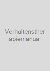 Cover Verhaltenstherapiemanual