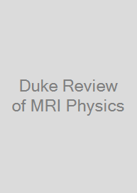 Cover Duke Review of MRI Physics