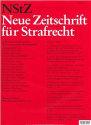 Cover NStZ - Neue Zeitschrift für Strafrecht