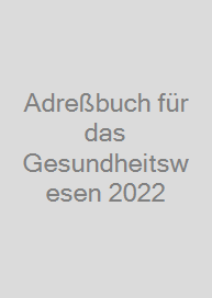 Cover Adreßbuch für das Gesundheitswesen 2022