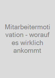 Mitarbeitermotivation - worauf es wirklich ankommt