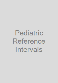 Cover Pediatric Reference Intervals