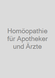 Cover Homöopathie für Apotheker und Ärzte
