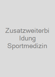 Cover Zusatzweiterbildung Sportmedizin