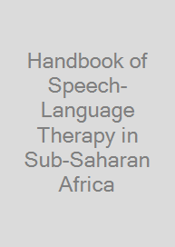 Handbook of Speech-Language Therapy in Sub-Saharan Africa