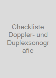 Cover Checkliste Doppler- und Duplexsonografie