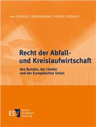 Cover Recht der Abfall- und Kreislaufwirtschaft des Bundes, der Länder u. der Europ. Union -in 6 Ordner-