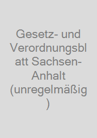 Cover Gesetz- und Verordnungsblatt Sachsen-Anhalt (unregelmäßig)