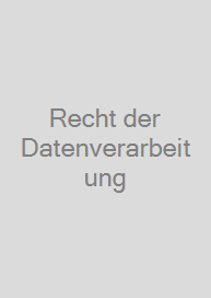 Cover Recht der Datenverarbeitung