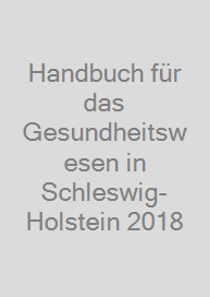 Cover Handbuch für das Gesundheitswesen in Schleswig-Holstein 2018