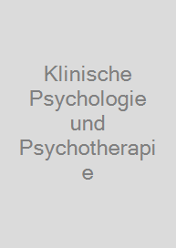 Cover Klinische Psychologie und Psychotherapie