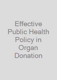 Cover Effective Public Health Policy in Organ Donation