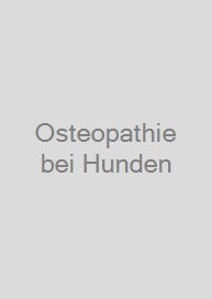 Cover Osteopathie bei Hunden