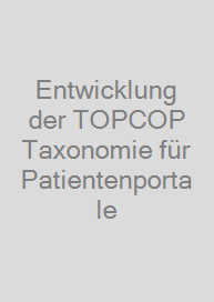 Entwicklung der TOPCOP Taxonomie für Patientenportale