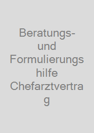 Cover Beratungs- und Formulierungshilfe Chefarztvertrag