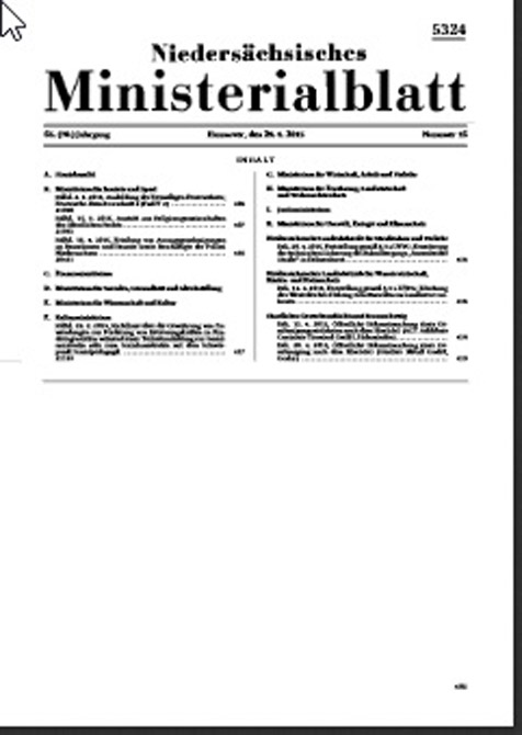 Niedersächsisches Ministerialblatt