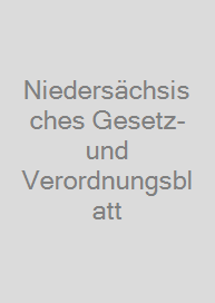 Cover Niedersächsisches Gesetz- und Verordnungsblatt