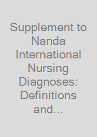 Cover Supplement to Nanda International Nursing Diagnoses: Definitions and Classification 2021-2023 (12th Edition)