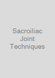 Cover Sacroiliac Joint Techniques
