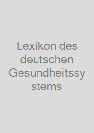 Cover Lexikon des deutschen Gesundheitssystems