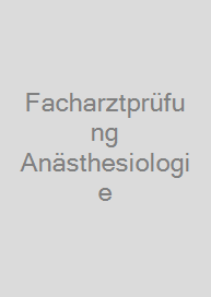 Cover Facharztprüfung Anästhesiologie