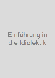 Cover Einführung in die Idiolektik