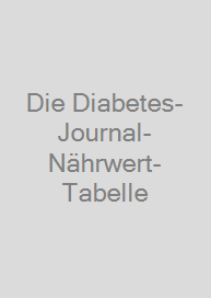 Cover Die Diabetes-Journal-Nährwert-Tabelle