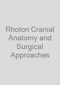 Cover Rhoton Cranial Anatomy and Surgical Approaches