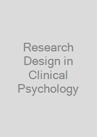 Research Design in Clinical Psychology