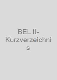 BEL II-Kurzverzeichnis