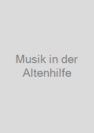 Cover Musik in der Altenhilfe