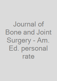 Cover Journal of Bone and Joint Surgery - Am. Ed. personal rate