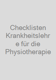 Cover Checklisten Krankheitslehre für die Physiotherapie