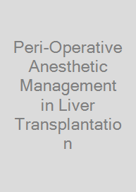 Cover Peri-Operative Anesthetic Management in Liver Transplantation