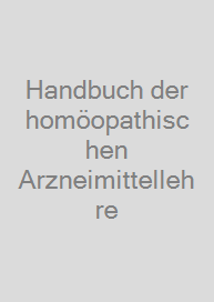 Cover Handbuch der homöopathischen Arzneimittellehre