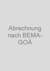 Cover Abrechnung nach BEMA-GOÄ
