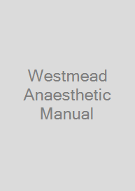 Cover Westmead Anaesthetic Manual